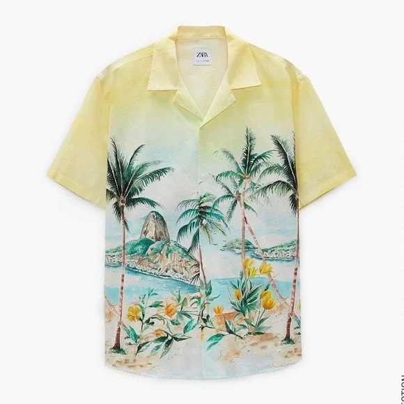 専用【schott】Palm tree shirt +【zara】shirt Zara | Shirts | Nwt Zara Man Palm Tree Relaxed Fit Shirt